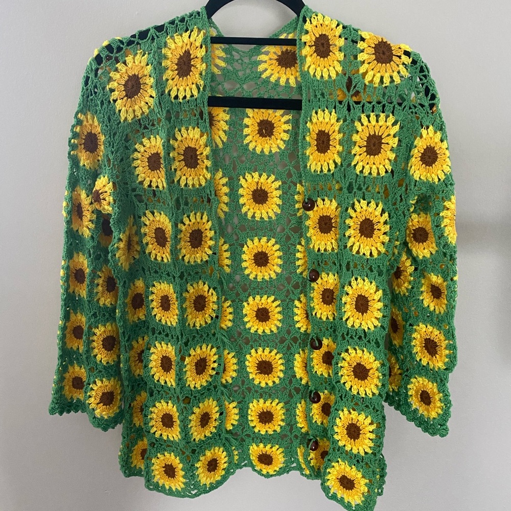 COPY - Sunflower boho crochet cardigan